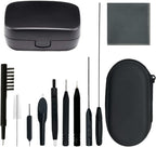 12 Pieces Hearing Aid Cleaning Brush Kits Tools with Wax Loop and Magnet Suitable for Earbuds/Headphones Cleaner with Storage Case