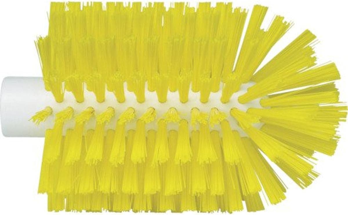 Vikan 5380-103-6 Stiff Tube Brush, Polyester, 3-7/8" x 6-1/2" OAL, Yellow