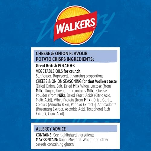 Walkers Crisps Cheese and Onion x 32 1040g