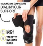 BioSkin Wraparound Hinged Knee Brace - Stays-in-Place Stability, Adjustable Compression Support for ACL/MCL, Meniscus & Arthritis, Lightweight Aluminum Side Hinges, Soft Breathable Hypoallergenic, Low-Profile (Small)