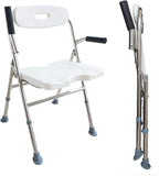 Elderly Assis Medical Shower Bath Seat Adjustable Shower Chair Portable Bath Seat Shower Chair Seat Bench for Seniors Disabled Injured with Handle