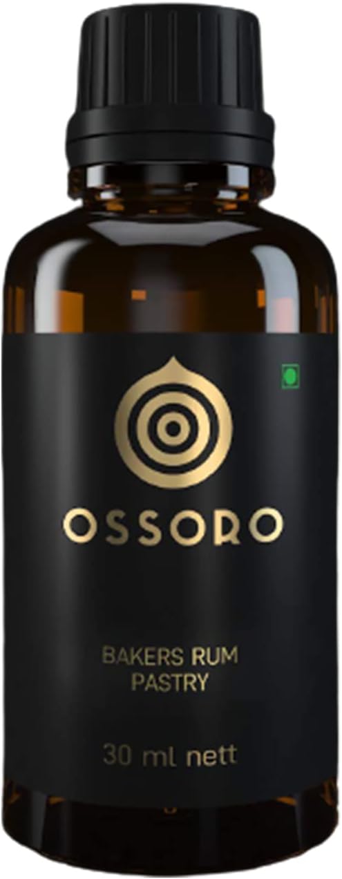 Ossoro Essence Baker's Rum Pastry Food Flavour with No Sugar Added, Non-GMO, Gluten-Free Flavors Perfect for Cakes, Snacks, Ice creams, Candies, Baking