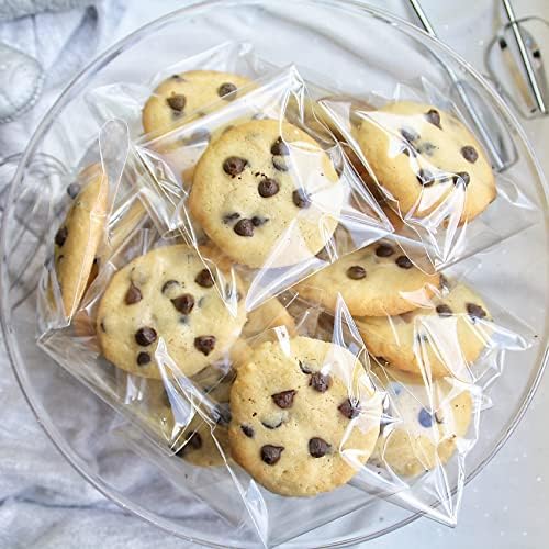 Morepack Clear Self Sealing Cellophane Bags,4x6 Inches 200 Pcs Cookie Bags Resealable Cellophane Bag for Packaging Cookies, Candy and Products