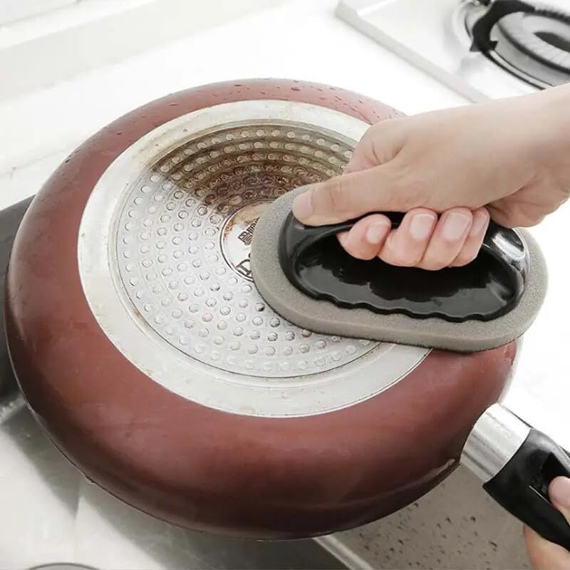 1pcs Multi-Functional scouring pad with Handle, Diamond Abrasive Scrubber, Magic Kitchen Cleaning Brush, Powerful Pot Scrubber