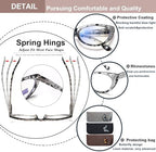 EYEURL 3-Pack Cat Eye Reading Glasses for Women Blue Light Blocking Computer Readers with Rhinestones Anti UV Rays Eyeglasses with Spring Hinges 2.50