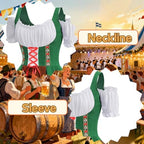 Colorful House Womens Oktoberfest Costume, Velvet German Bavarian Dress for Halloween Carnival