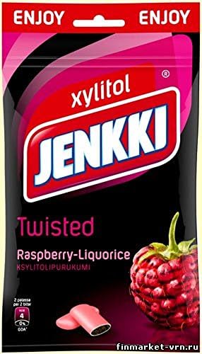 10 Bags x 100g of Jenkki Enjoy Twisted Raspberry - Licorice - Original - Finnish - Xylitol - Chewing Gum