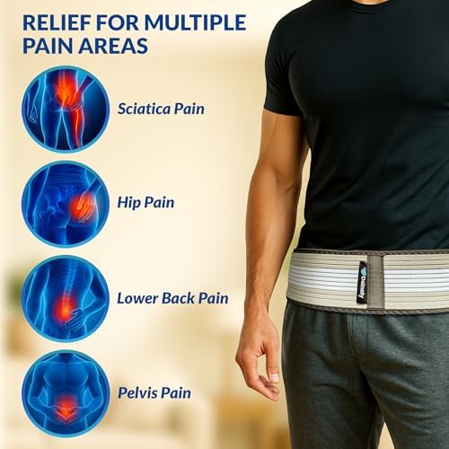 Dainely Sacroiliac Si Joint Support Belt - Sciatica Pain Relief Belt - Hip Stabilizer Belt for Men & Women - Pelvic support band for Lower Back Regular 30-42”