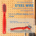 GOLDEN SMILE 3-Pack 7" Stainless Steel Wire Brushes - 40% Denser Than Standard Brushes - for Heavy-Duty Cleaning: Grill Grates, Uncoated Pans, Rust Removal, Deburring & Metal Cleaning