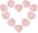 Ditind 10PCS Rose Quartz Heart Healing Crystals – Natural Handcrafted Gemstones for Love, Energy Balancing & Meditation, Crystals and Healing Stones for Spiritual Growth & Relaxation.