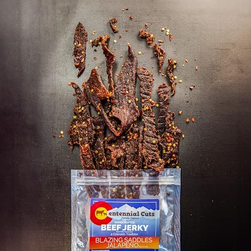 Centennial Cuts Beef Jerky – Blazing Saddles Jalapeño – High Protein, Bold Jalapeño Flavor – 3 oz Snack
