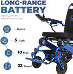 Falcon Reclining Foldable Electric Wheelchair for Adults & Seniors – 50 lbs, 22-Mile Range, Infinite Reclining Backrest, Memory Foam Seat, Compact & Lightweight Motorized Wheelchair – FAA Approved