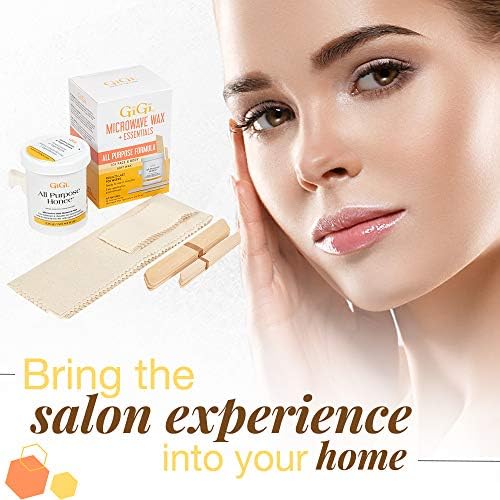 GiGi Microwave Wax Kit - All Purpose Honee Soft Wax Hair Removal Kit for Face & Body, Includes Wax, Strips, and Applicators, Easy At-Home Waxing, 1 Set
