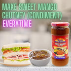Rani Sweet Mango Chutney (Indian Preserve) 17.6oz (500g) 1.1lbs Glass Jar, Ready to eat, Vegan ~ Gluten Free, All Natural, NON-GMO