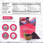 Gourmanity Organic Maqui Berry Powder, Freeze-Dried Chilean Superfood Powder, Rich in Antioxidants and Nutrients, Bold & Tangy Berry Taste, Kosher, Halal, 4 Oz