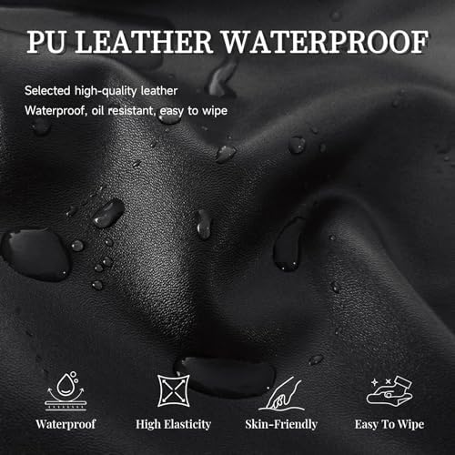 Leather Massage Table Cover Wipeable Covers for Massage Table Waterproof Vinyl Replacement Bed Cover Protector for Lash/Spa (Black, 1)