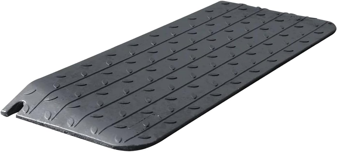 Rubber Wheelchair Threshold Ramp, 1"/1.5"/2"/2.5"/3"/3.5"/4" Rise Options, Wheelchair Ramp 7000Lbs Load Capacity, Non-Slip Textured Surface for Wheelchairs, Scooters (2.0" Rise)