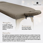 LONDON LINENS Soft Microfiber 3-Piece Massage Table Sheets - Super Lightweight, Stain and Wrinkle Resistant - Includes Table Cover, Fitted Sheet, and Face Rest Cover (walnut)