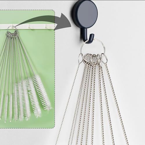 10 Pack Straw Cleaning Brush Set Soft Bristle Tube Cleaner with Stainless Steel Handle Reusable Straw Glass Bottle Pipe Cup