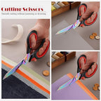 Fabric Scissors 9.5 Inch Sharp Heavy Duty Multi-Purpose Titanium Coated Stainless Steel Scissors with Comfortable Handles, Perfect for Arts and Crafts