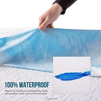 LUCID Premium Waterproof Mattress Protector, King Size – Fitted Sheet Style, Machine Washable – Cotton Terry Top Cover – Dorm Room Essential – White