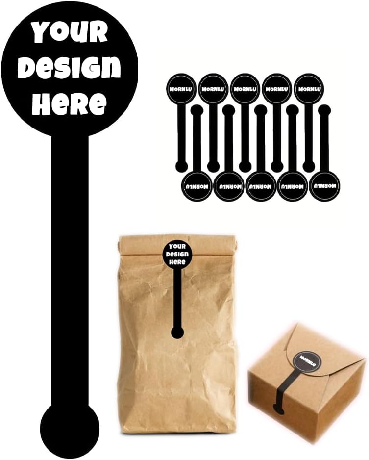 200 Pack Custom Adhesive Striped Seal Labels– Personalized Baking Label Stickers for Cake, Lollipop, Gift Box, DIY Baking, Artisan Bakery, and Business Logo Packaging