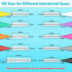 Modacraft 120Pcs Interdental Brush 6 Sizes Braces Brush Toothpicks with Soft Bristles 360° Bendable Floss Heads Dental Brushes Between Teeth Gum Braces Cleaning Kit Oral Tooth Cleaning Tool