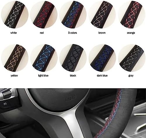 Steering Wheel Covers for BMW G30 G31 G32 G20 G21 G14 G15 G16 X3 G01 X4 G02 X5 G05 M Sport, Car Steering Wheel Cover Hand Sewing