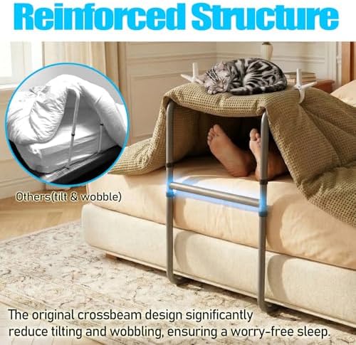 2-Way Adjustable Blanket Lifter for Feet with Reinforced Structure | Post-Surgery Recovery Support to Relieve Pressure on Foot, Knee & Ankle for More Comfortable Sleep, with 4 Clips & Non-Slip Foam