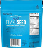 Flackers Organic Sea Salt Flaxseed Crackers, 5 Ounce 4-Pack, Gluten Free, Non GMO, Vegan, Keto Snack, 9g Fiber, 1g Net Carb