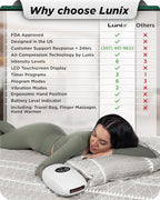 Lunix LX3 FSA Carpal Tunnel & Wrist Pain Relief Device, Heated Air Compression Hand Massager Machine for Arthritis & Finger Numbness, Cordless, Lunar White