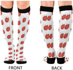 Red Ladybugs Pattern Compression Socks for Women Men, Circulation Long Knee High Socks Casual Stocking Athletic Tube Sport Sock