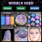 NiHome Edible Food-Grade Glimmer Powder Glitter Luster Dust Metallic Food Decorating Sprinkle Glimmery Dust for Drink Wine Beverage Cake Candy Dessert Bakery Restaurant Vegan (0.18oz/5g, Purple)