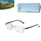 High Hardness Anti-Blue Progressive Far and Near Dual-use Presbyopic Reading Glasses (Black,+2.50 / (55-60))