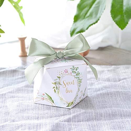 lovecabin Diamond Shape Green Forest Style Candy Boxes Wedding Favors Bomboniere Paper Party Chocolate Gift box 50pcs Christmas decorations thanks