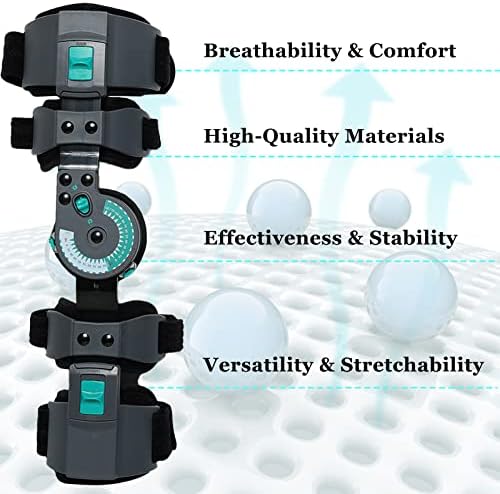 Hinged Post Op Elbow Brace, Adjustable Range of Motion Support Stabilizer for Dislocated Arm, Post Tendon Injury & Surgery Pain Relief Recovery, Right