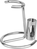 Linkidea Stainless Steel Razor Stand, Men's Grooming Holder for Short Brush, Bathroom Accessories Compatible with Merkur 34HD, 23 C, Henson Shaving AL 13, Vikings Blade (Silver)