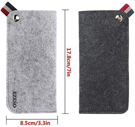 3 Pack Eyeglass Cases - Soft Felt Slip-in Pouch Case - Glasses Storage Case Makeup Pouch