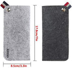 3 Pack Eyeglass Cases - Soft Felt Slip-in Pouch Case - Glasses Storage Case Makeup Pouch