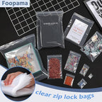 100 PCS 4" x 6" Thick 5 Mil Clear Zip Poly Lock Plastic Bags Seal Reclosable Zip Bag Heavy-Duty Photo Cards Snacks Seeds Zipper Bags
