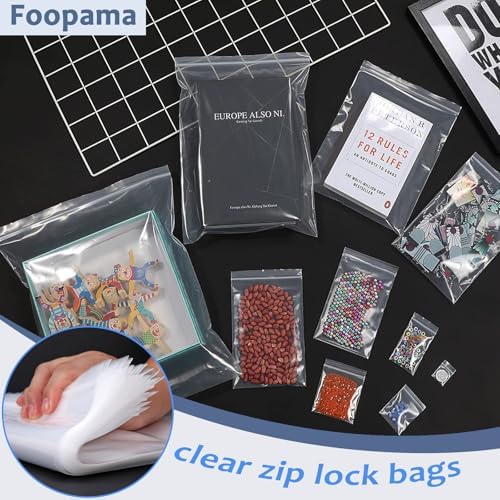 100 PCS 4" x 6" Thick 5 Mil Clear Zip Poly Lock Plastic Bags Seal Reclosable Zip Bag Heavy-Duty Photo Cards Snacks Seeds Zipper Bags