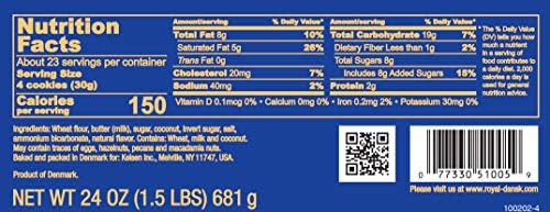 Royal Dansk Danish Butter Cookies, Premium Assorted Cookies in a Gift Tin, Great for Sharing and Gifting, 24 oz (Pack of 2)