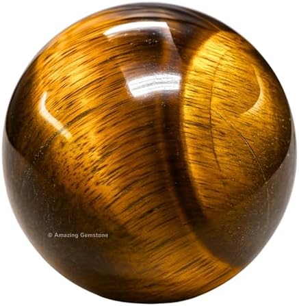 Amazing Gemstone Tiger Eye Crystal Ball with Stand - 1.5 Inches Crystal Sphere Meditation Balls for Witchcraft and Decorative Balls