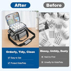 Medicine Organizer with Adjustable Divider, Double-Layer Medicine Bottle Organizer Storage, Portable Home Health First Aid Bag, Medicine Organizer Box for Emergency Medications (Bag Only)