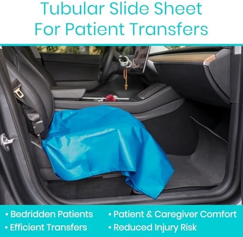 Vive Tubular Patient Slide Sheet for Moving Patients (28" x 47") - Patient Transfer Slide Sheet - Sliding Transfer Sheet & Draw Sheet for Elderly