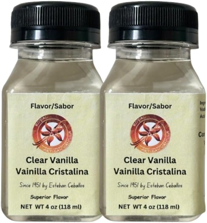 Royal Artisan Vanilla – Clear Vanilla Extract for Baking 4 oz / 118 ml, Pure Vanilla Essence, Vainilla Cristalina – Premium Flavoring for Cakes, Coffee, Ice Cream, Beverages