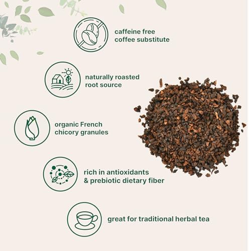 Organic French Chicory Root, 2lbs | Roasted Chicory Granule | Brews like Regular Coffee | Caffeine Free Coffee Substitute | Rich in Prebiotic Fiber | Non-GMO