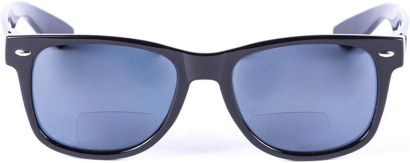 Classic Style Bifocal Reading Sunglasses for Men and Women, Outdoor Sun Readers - Hard Carrying Case Included