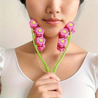 Flower Shaped Face Massager Roller, Plastic Facial Massage for V Face Pull Tight Firming