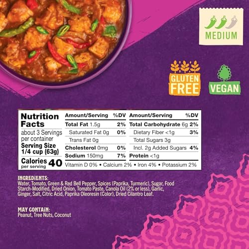 Patak’s Jalfrezi Simmer Sauce - Tomato-Based Curry Sauce with Green and Red Bell Pepper, Spices - Gluten-Free & Vegan Mild Indian Sauce - Perfect for Quick and Easy Curry Dishes - 15oz Jar (Pack of 6)